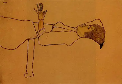 Clothed Woman, Reclining Egon Schiele